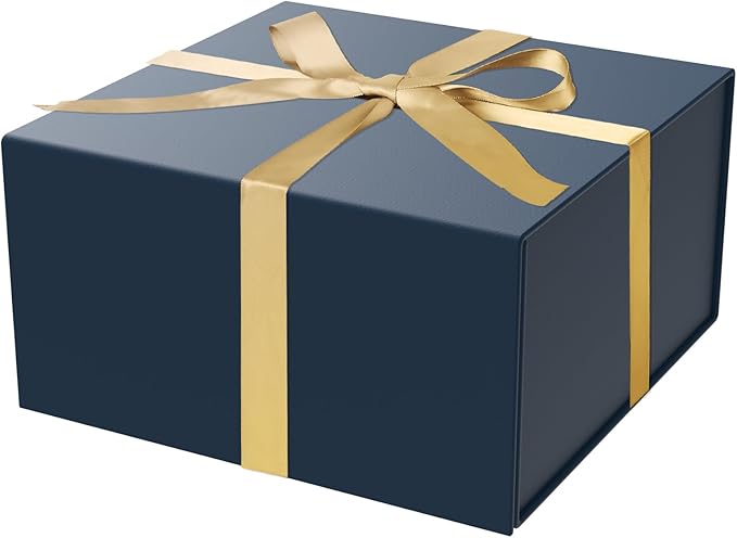 Gift Box 8x8x4 Inch with Magnetic Closure Lid Gift Boxes For Presents,Bridesmaid Gifts Box,Birthday Gift box,Luxury for Gift Packaging, Magnetic Gift Box for Wrapping Gifts(Gentleman Blue)