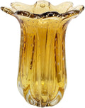 Extra Large Blown Glass Vase Amber, Everest Model, Murano-Style, Handcrafted Brazilian Glass Art, Floral Arrangements, Home Decor, 21.8 lbs