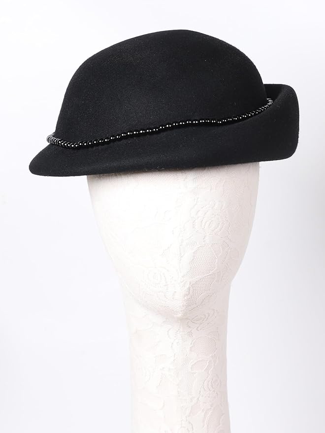Women Wool Felt Ribbon French Fashion Vintage Millinery Beret Hats Top Cap Ladies Party Wedding Fedoras Chapeau