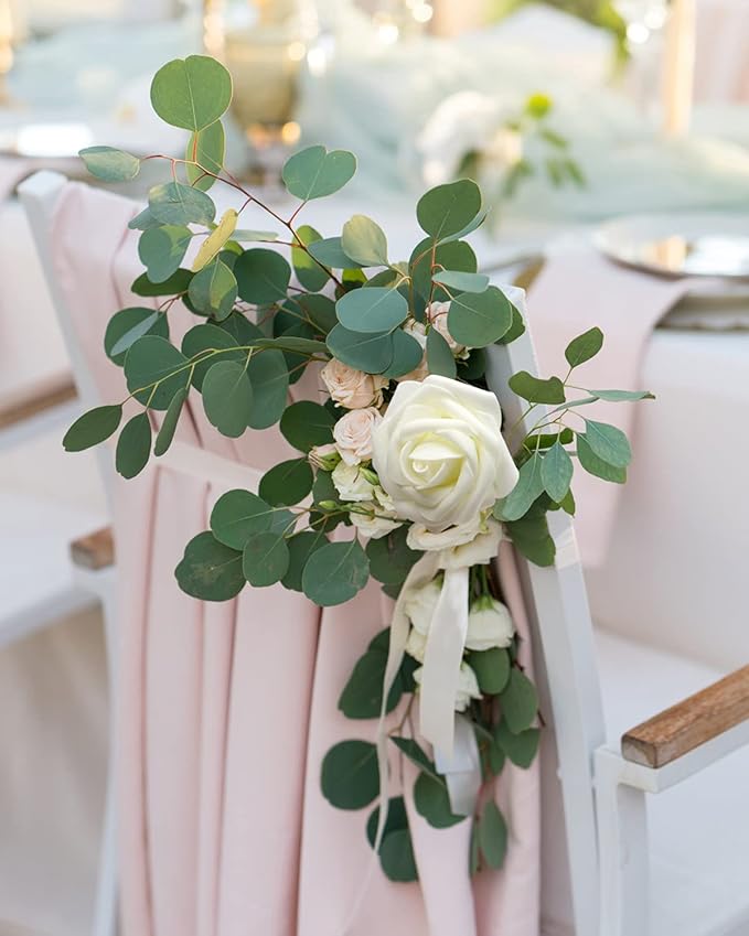 JOYLEX Artificial Flowers Realistic Roses, 50pcs Milk White Real Looking Fake Roses with Stem for DIY Wedding Bouquets Centerpieces Bridal Shower Party Home Romantic Decorations (50pcs, Milk White)
