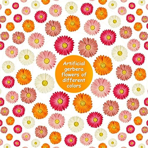 WILLBOND 18 Pieces Artificial Gerbera Daisies Flowers Fake Daisy Faux Boho Daisy Flowers Bouquet 15 in for Boho Birthday Decorations Wedding Home Decor (White,Pink,Yellow,Orange,Rose,Coral)