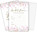 Pink Floral Bridal Shower Invitations, Spring Butterflies Invites with Envelopes, 4x6 Invite Card for Wedding Shower, Newlyweds, Party Favor & Decorations-A02