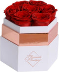 GLAMOUR BOUTIQUE Eternal Preserved Roses in a Box - Flowers Forever, Rose Forever in a Box for Wife, Birthday Gifts for Her, 7 Roses, Red