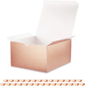 ROSEGLD 30 Gift Boxes 8x8x4 Inches With Lids, Bridesmaid Proposal Boxes for Light Weight Gifts (Glossy Rose Gold With Grass Texture)