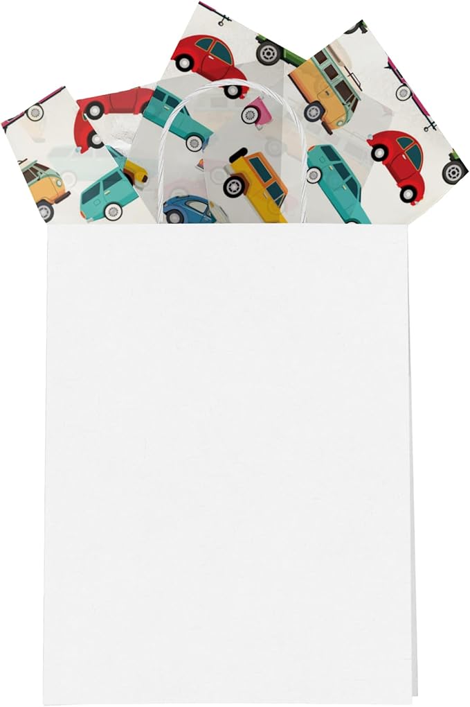 Automobiles Printed Tissue Paper for Gift Bags or Boxes and Wrapping - Cars Bulk Decorative Art Tissue Paper for Packaging and Gifting | 24 Sheets 20" x 30"