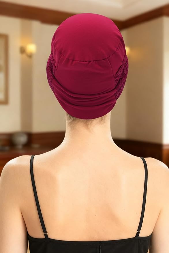 XYIYI Knot Chemo Headwear for Womens Cancer Patients, Stretchy Chemotherapy Headwraps Beanie Hats