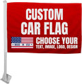 Custom Car Flag by BCB Print - Personalized Flag with Your Photo, Text or Logo – Durable, Fade-Resistant, Weatherproof Window Flag for Cars, Parades, Sports & Outdoor Events - 12x17