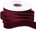 Ribbli Burgundy Velvet Ribbon 1 Inches Continuous10 Yard Spool Red Christmas Ribbon for Gift Wrapping Crafts Home Decor