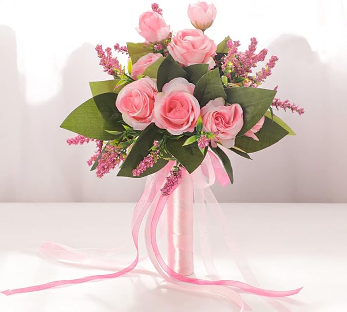 Ochine Bride & Bridesmaid Bouquets for Wedding, Wedding Bridesmaid, Silk Hand Holding Flower Bouquet Valentines Day Decor Party Supplies Home Decoration