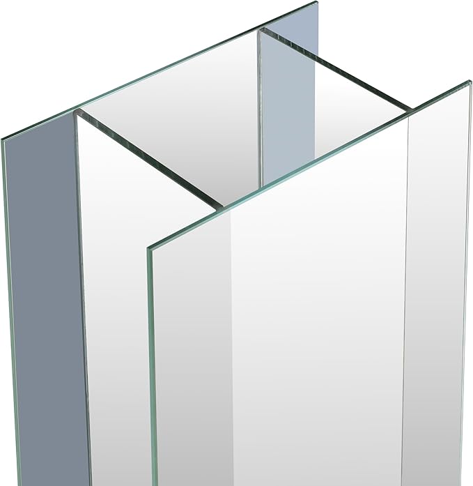 Large Floor Vase, 23.74“ Tall Mirrored Vase Glass for Floor Silver Rectangular Decorative Vases Modern for Luxury Living Room Hallway Corner Decor