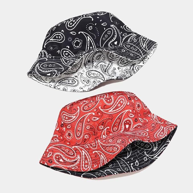 Quanhaigou Bucket Hat for Men Women,Packable Reversible Printed Sun Hats,Fisherman Outdoor Summer Travel Hiking Beach Caps