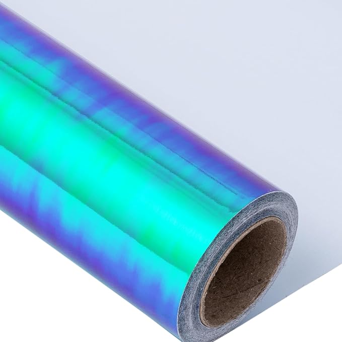 LeZakaa Holographic Wrapping Paper Roll, Bluish Green Design for Birthday, Christmas, Valentine's, Mother's Day, Holiday, Large Roll, 30 inches x 32.8 Feet (92.9 sq.ft.)