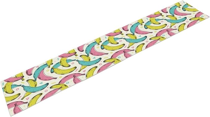 Banana Fruit Table Runner, Kitchen Dining Table Decor, Watercolor Tropical Fruit Palm Leaves Table Runners for Indoor Outdoor Home Farmhouse Holiday Wedding Birthday Party Decoration, 13 x108 in