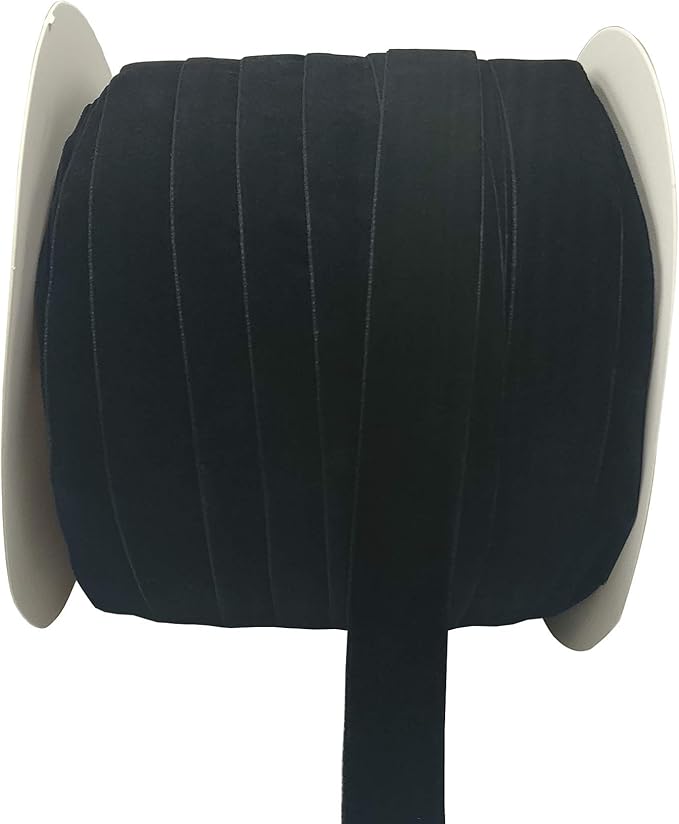 10 Yards Velvet Ribbon Spool (Black, 1")