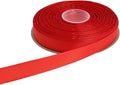 Solid Grosgrain Ribbon 25 Yard Each Roll 100% Polyester Woven Edge (3/8", Red)