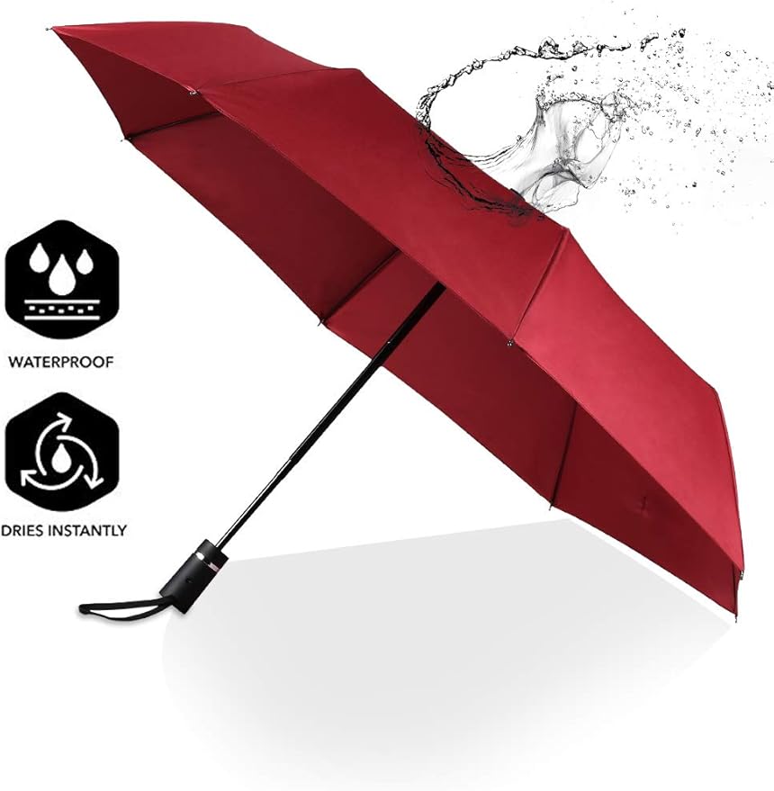 SY COMPACT Travel Umbrella - Windproof Automatic Compact Umbrella, Lightweight Waterproof Design for Backpack, Car & Purse