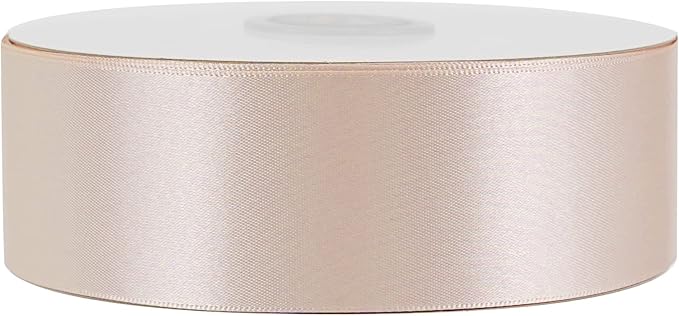 MEEDEE Vanilla Satin Ribbon 1-1/2 Inch Vanilla Ribbon Lux Double Faced Satin Ribbons by 50 Yards Polyester Satin Ribbons for Crafts, Weddings, Flower Bouquet, Holiday Decorating