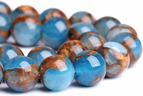 10MM 36PCS Lake Blue Cloisonne Craft Spacer Loose Beads for Jewelry Making DIY Bracelet