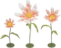 3Pcs Wedding Artificial Daisy Flowers Giant Artificial Paper Flowers Artificial Daisy Flower 3-Head Giant Fake Flowers with Standing Stems and Base for Wedding Wall Party Decor