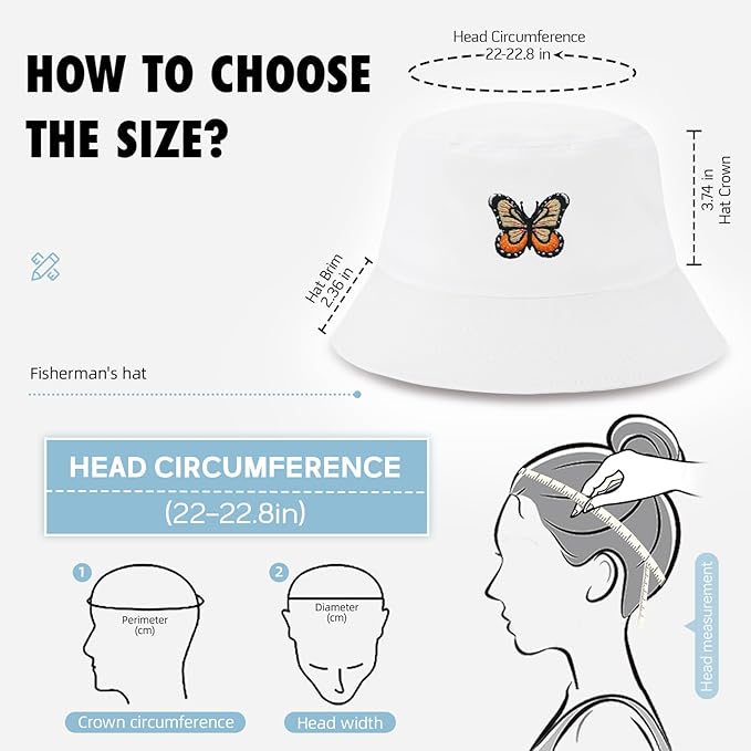 Fashion Embroidered Bucket Hat Cotton Summer Beach Sun Hat for Women Men Teen