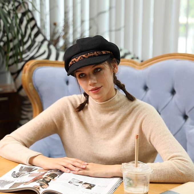 Comhats Wool Fashion Newsboy Hats for Women Winter Warm Pageboy Cabbie Cap Beret