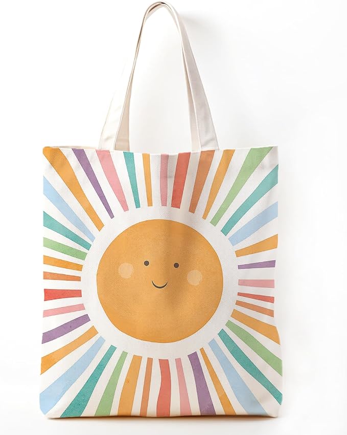 Sunshine Gifts Canvas Tote Bag for Women, Kids tote Bag,Reusable Grocery, Sunshine Gifts Shopping Bag, Birthdays Gift for Women Holiday