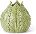 K&K Interiors 16320A-GR 5 Inch Green Ceramic Leaf Vase