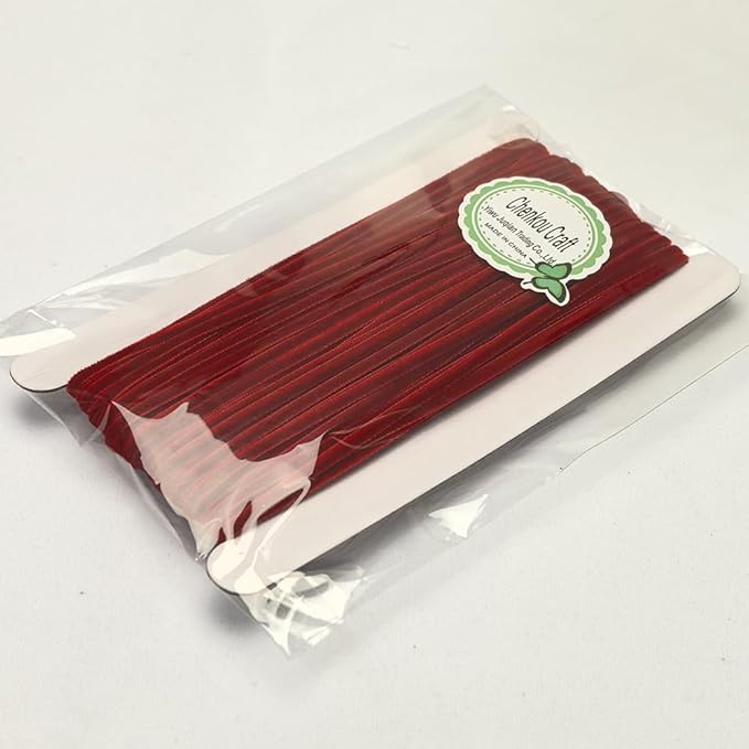 Chenkou Craft Christmas Red 25 Yards 1/8" Velvet Ribbon Lots Bulk (Red, 1/8"(3mm))