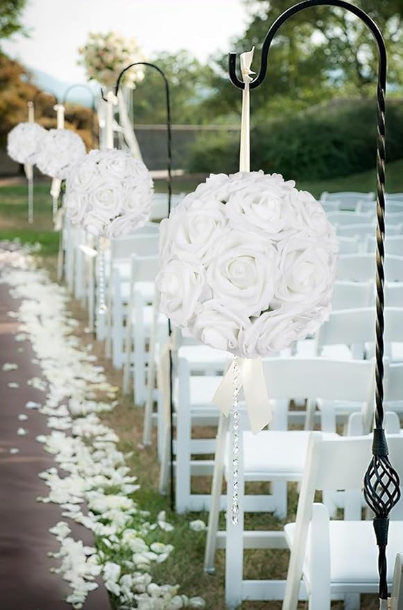 White Foam Roses 50PCS Artificial Flowers with Stems 2.95" White Artificial Roses Realistic Fake Roses Flowers for Baby Shower Centerpieces Wedding Bouquets Home Table Decor