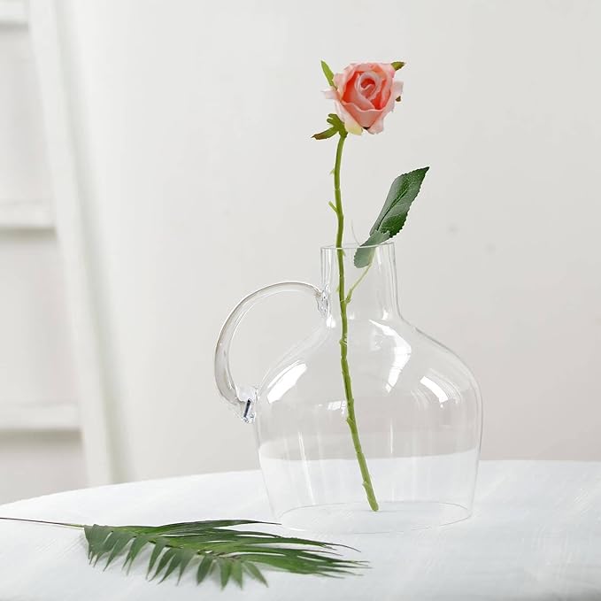 Efavormart 10" Heavy Duty Clear Glass Vases Candle Holder Centerpiece Vessel Jar with Wooden Base
