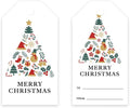 Andaz Press Christmas Holiday Season Classic Gift Tags, Merry Christmas to from Classic Favor Tags, Christmas Tree Elements Design, for Holiday Events, Parties, and Favors, 60-Pack