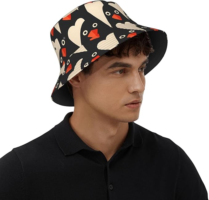 Christmas Navy Blue Tree Bucket Hat Novelty Sun Hats Trendy Fisherman Cap for Men and Women