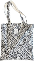 Cotton Canvas Tote Bag Reusable Soft Grocery Cloth Bag Floral Shoulder Bag for Beach Travel Shopping