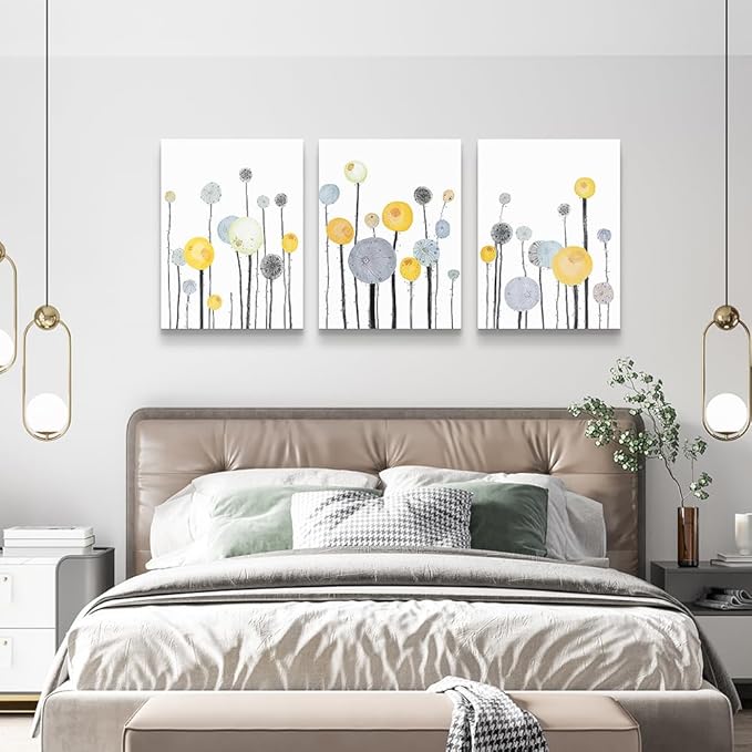 Abstract watercolor painting 3 Piece framed Canvas Wall Art for living room kitchen Wall Decor Canvas Prints Office wall Decorations Abstract Flowers Pictures wall Artwork Room bedroom Home Decor
