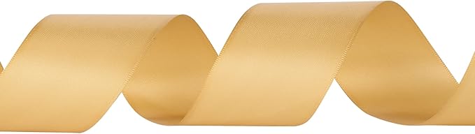 LIUYAXI Old Gold Double Faced Satin Ribbon, 2" X Continuous 50 Yards, Ribbons Perfect for Gift Wrapping Wedding DIY Craft Bow Making & Other Projects