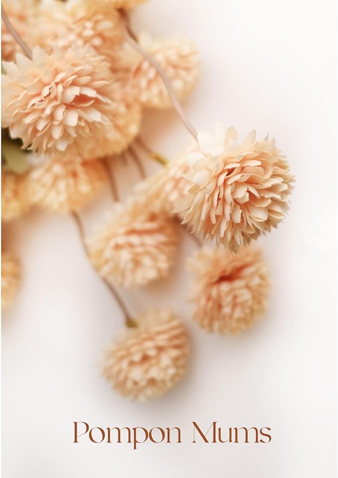 5 Pcs Fall Artificial Chrysanthemum Silk Flowers, 21" Long Stem Faux Mini Mums Flower Bulk, Floral Arrangements for DIY Bouquet Home Wedding Table Centerpiece Decor (No Vase)