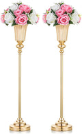 NUPTIO Centerpiece Vase Tall Gold: 2 Pcs 30.5" Wedding Flower Stand for Table Metal Trumpet Vase for Party Decorations