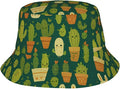 Cute Potted Cactus Bucket Hat Novelty Sun Hats Trendy Fisherman Cap for Men and Women