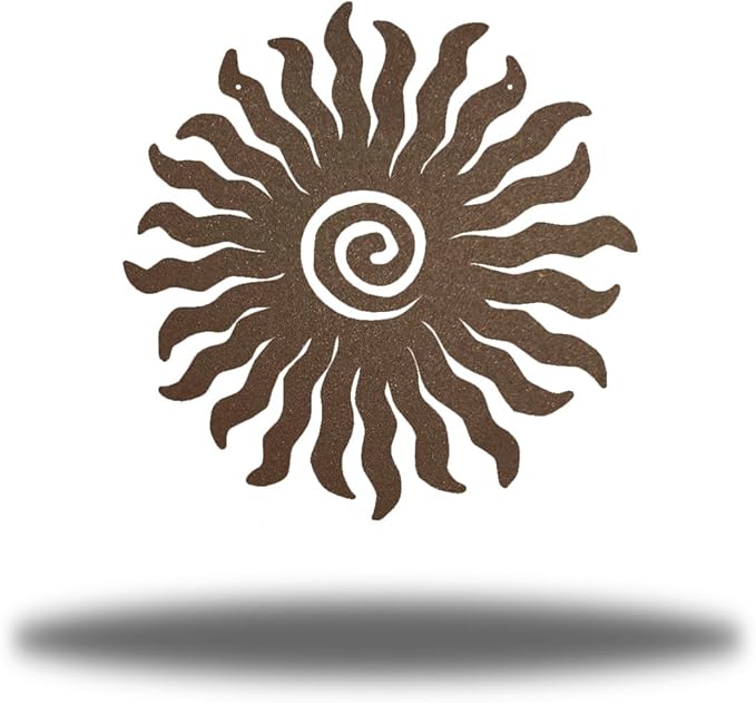 Riverside Designs Sunburst Metal Wall Art Steel Outdoor Decor - Heavy-Duty and Waterproof - Made in USA (24", Rust)