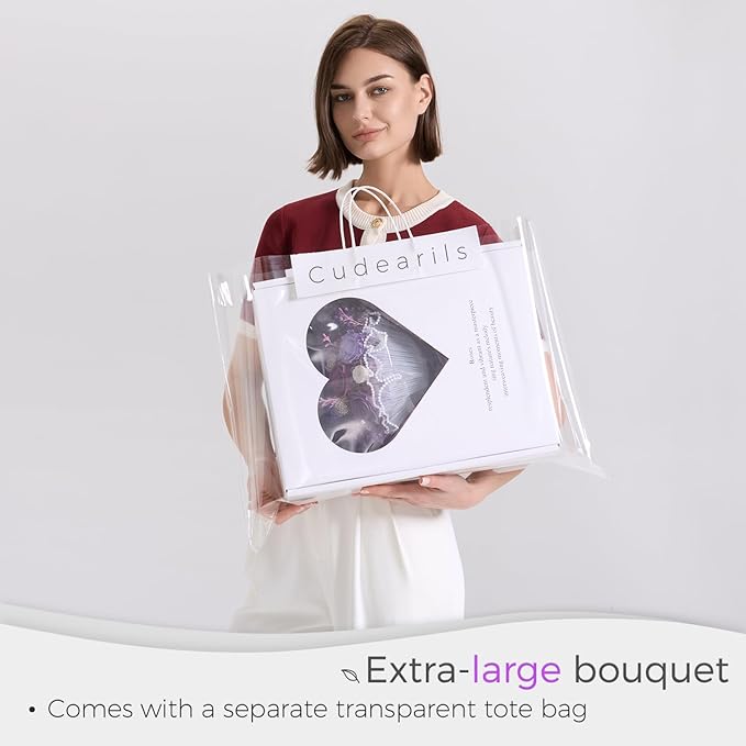 large Preserved flowers Bouquet with Real Roses,Long Lasting flower for delivery prime,Birthday for Women,Wedding,Mother’s Day,Valentine’s Day,Anniversary,Wife,Girlfriend,Christmas Gifts(Purple)