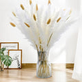 90 PCS Air Dried Pampas Grass. Mix Bouquet. Preserved Flower. Bouquet Contain Bunny Tail, White Pampas. Boho Dried Floral Arrangement Centerpiece. for Boho Home, Wedding, Table Decor, Shop Decor