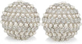 Modern Day Accents 3879 Facetas Perla 5" Silver Cristal & Pearl Spheres - Set of 2, Home Decor, Coffee Table Decor, Decorative Balls, Gem Sphere Ball, Modern Home Decor, Bowl fillers, Gemstone