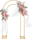 Open Arch Backdrop Stand Gold Metal Double Arch Backdrop Stand U Shaped Frame 7.2ft×4.4ft Flower Arches for Wedding Ceremony Baby Shower Birthday Garden Arch Party Decorations