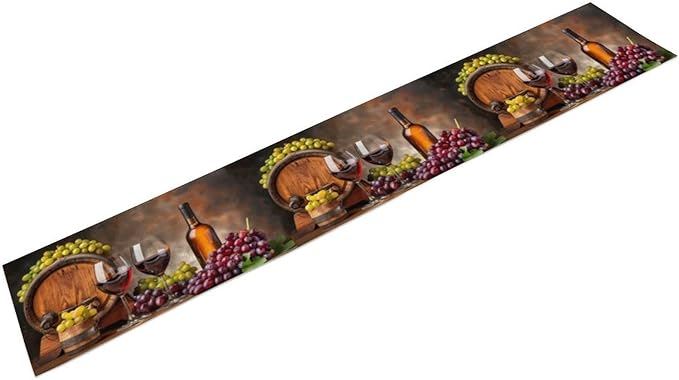 Red Wine Themed Retro Table Runner, Table Dresser Runner, Kitchen Dining Table Runners for Indoor Outdoor Holiday Decor 13x90 Inch