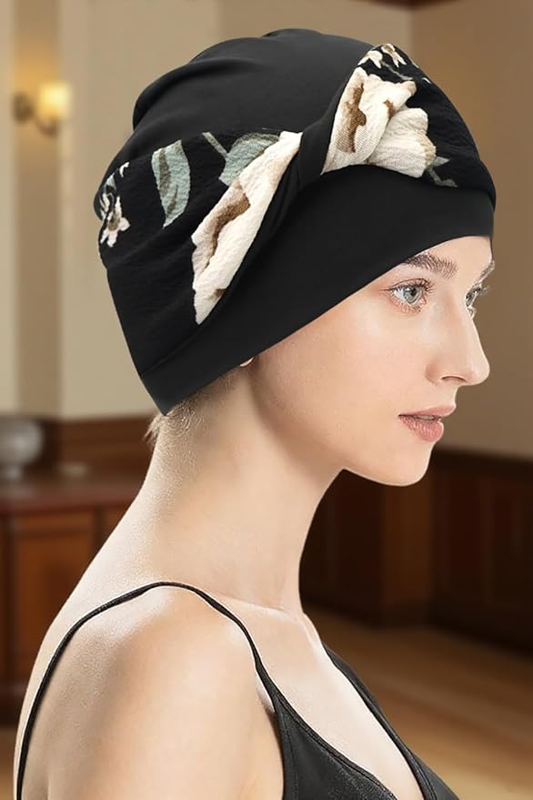 XYIYI Knot Chemo Headwear for Womens Cancer Patients, Stretchy Chemotherapy Headwraps Beanie Hats