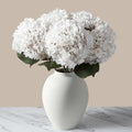 5 x Extra Large Faux Hydrangea Flowers For Centerpiece Table Decorations, Silk Hydrangea Stems Flowers, White Living Room Coffee Table Decor, Hortensias Artificiales, Realistic Lifelike, 19in Tall
