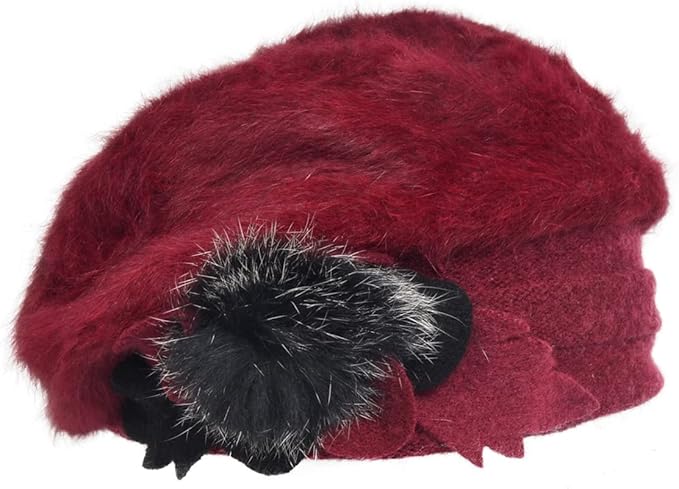 VECRY Women's 100% Wool Bucket Hat Felt Cloche Beret Dress Winter Beanie Hats