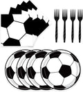 72 Pcs Soccer Paper Plates and Napkins Party Supplies, Soccer Birthday Party Decorations Disposable Party Plates and Napkins Tableware Set for Sports Theme Birthday Party Baby Shower Serves 24