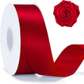 KINGLAKE Red Satin Ribbon - 1 1/2'' x 100 Yards Polyester Red Ribbon for Gift Wrapping, Wedding, Party Decoration, DIY Crafts, Floral Bouquets and Wreath Bows