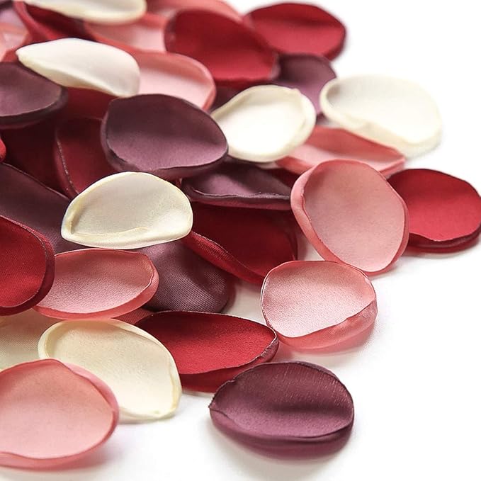 Floroom 500pcs Rose Petals Red Fake Faux Silk Flower Petals for Wedding Flower Girl Basket Aisle Scatter Sweetheart Table Centerpieces Party Confetti Bridal Shower Romantic Night Home Decoration